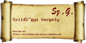 Szilágyi Gergely névjegykártya